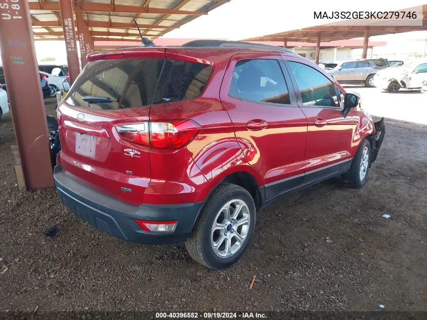 MAJ3S2GE3KC279746 2019 Ford Ecosport Se