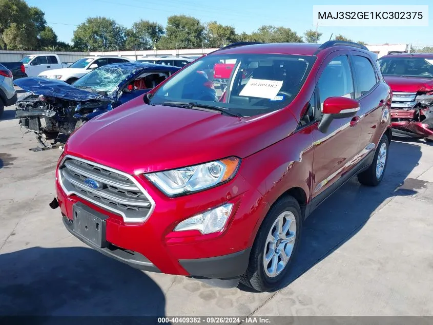 MAJ3S2GE1KC302375 2019 Ford Ecosport Se