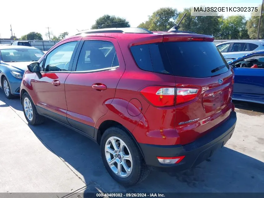 MAJ3S2GE1KC302375 2019 Ford Ecosport Se