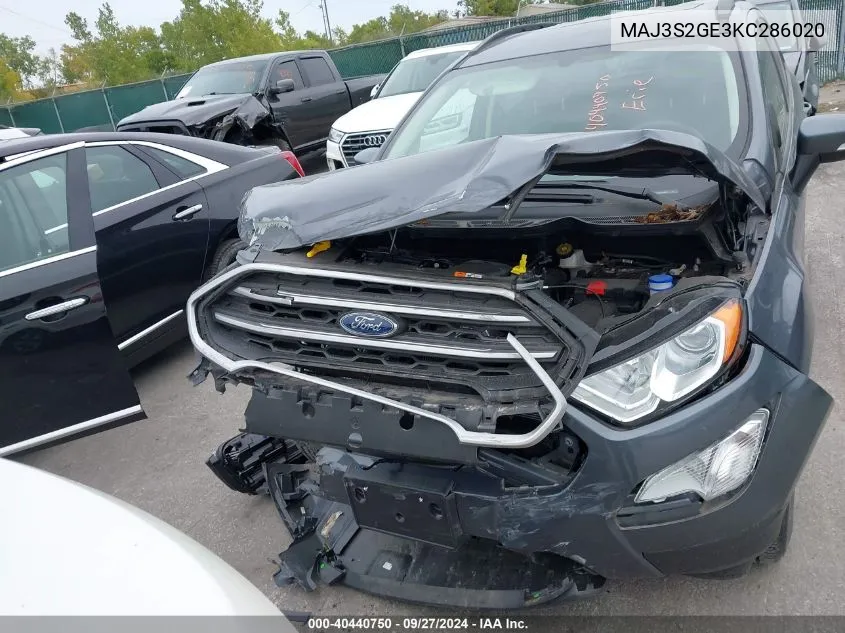 MAJ3S2GE3KC286020 2019 Ford Ecosport Se