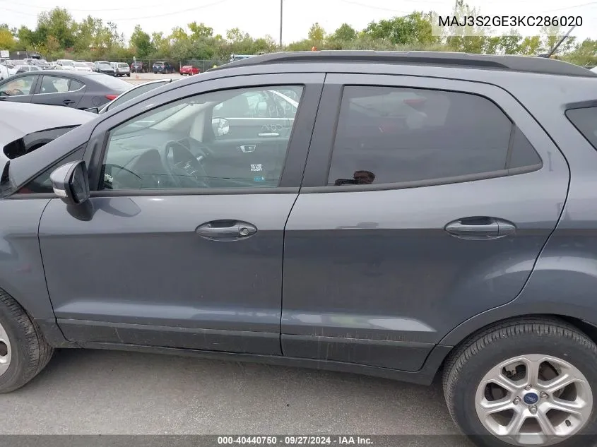 MAJ3S2GE3KC286020 2019 Ford Ecosport Se