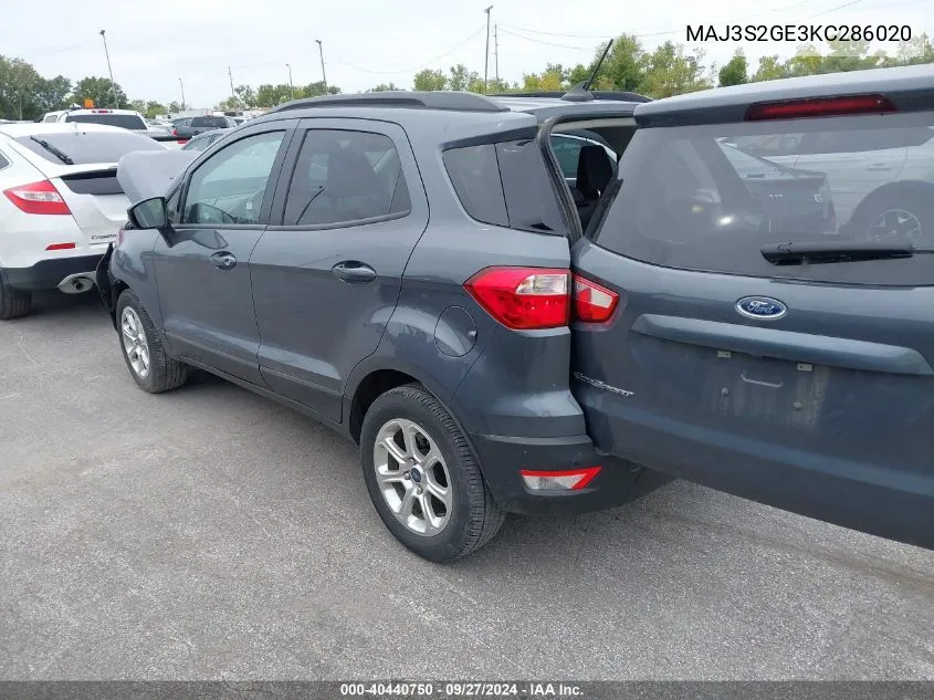 MAJ3S2GE3KC286020 2019 Ford Ecosport Se