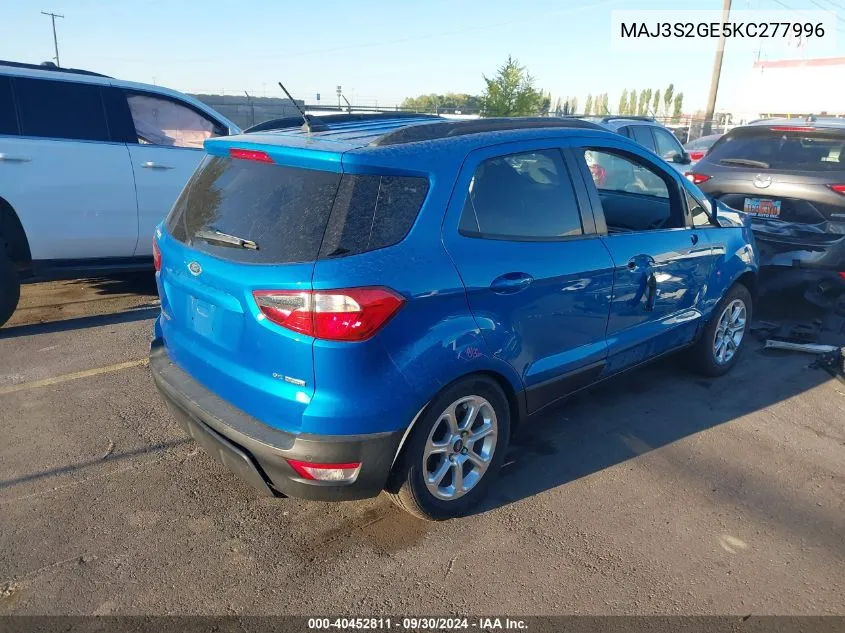 MAJ3S2GE5KC277996 2019 Ford Ecosport Se