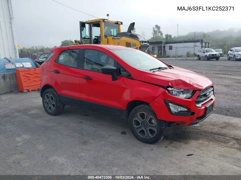 MAJ6S3FL1KC252371 2019 Ford Ecosport S