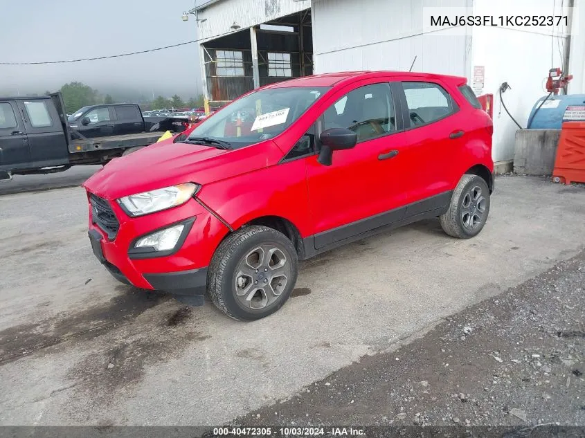 MAJ6S3FL1KC252371 2019 Ford Ecosport S