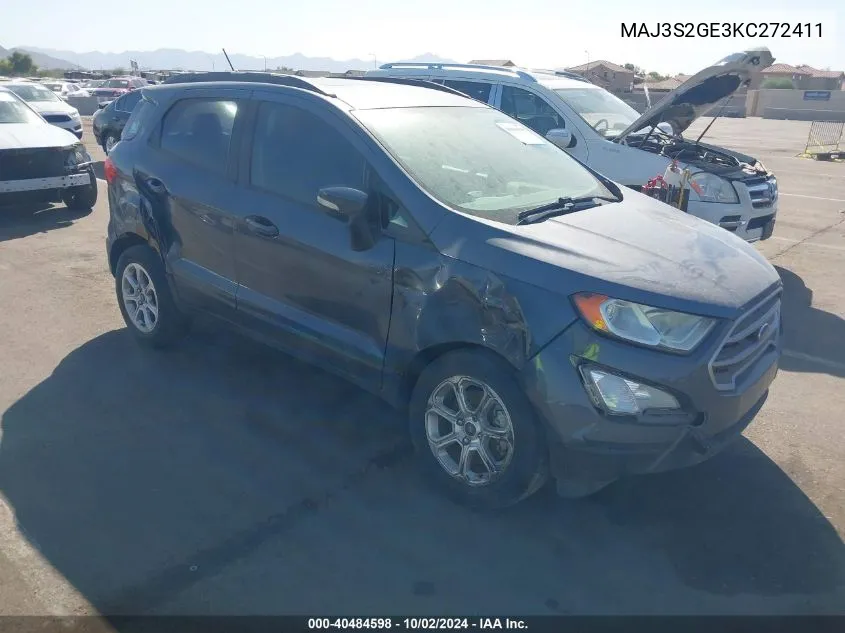 MAJ3S2GE3KC272411 2019 Ford Ecosport Se