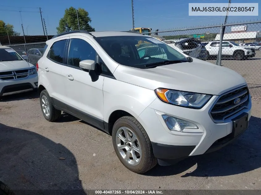 MAJ6S3GL0KC280547 2019 Ford Ecosport Se