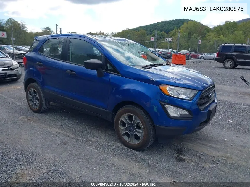 MAJ6S3FL4KC280875 2019 Ford Ecosport S