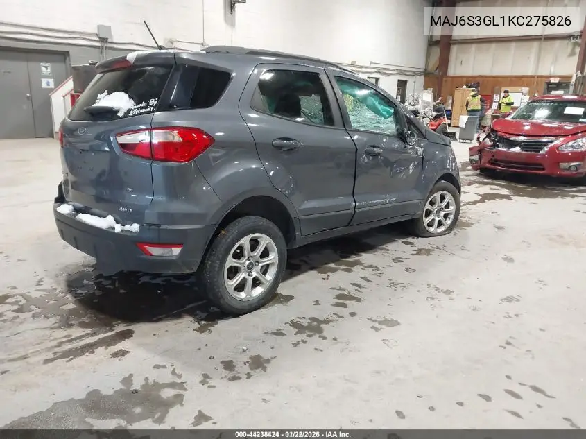 MAJ6S3GL1KC275826 2019 Ford Ecosport Se