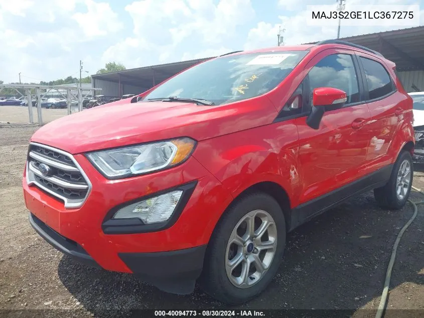 MAJ3S2GE1LC367275 2020 Ford Ecosport Se