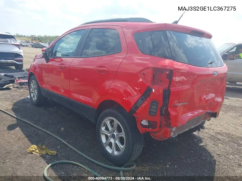 MAJ3S2GE1LC367275 2020 Ford Ecosport Se