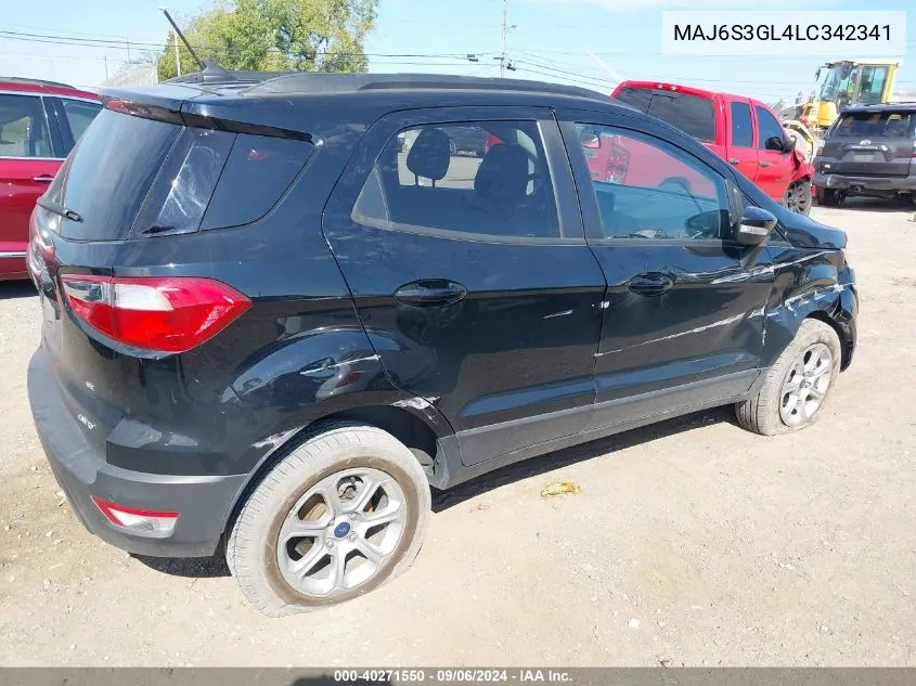 MAJ6S3GL4LC342341 2020 Ford Ecosport Se