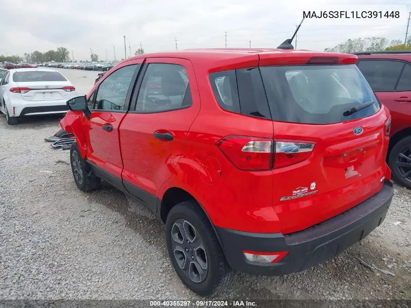 2020 Ford Ecosport S VIN: MAJ6S3FL1LC391448 Lot: 40355297