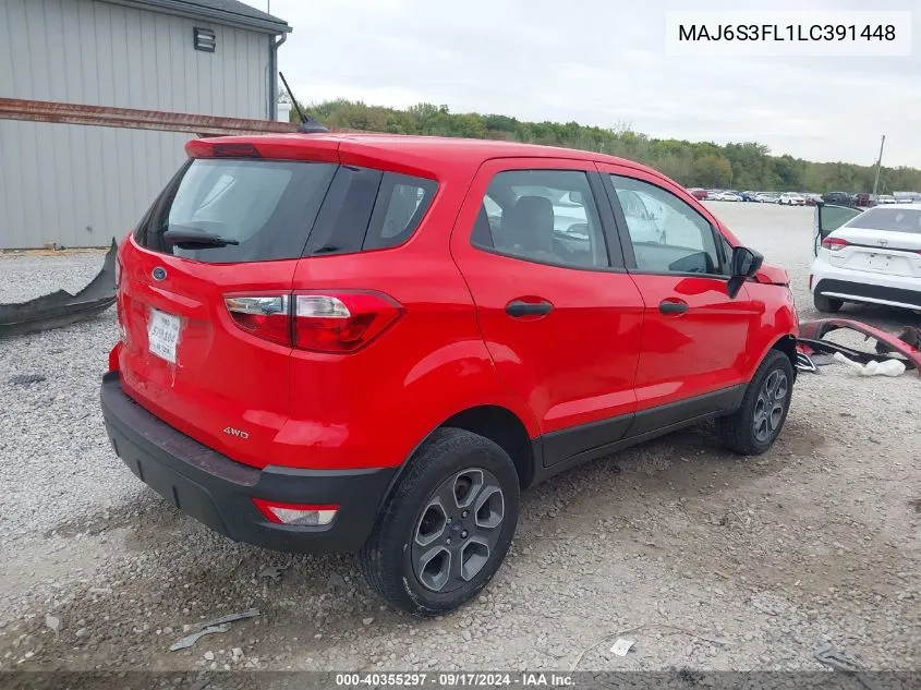 2020 Ford Ecosport S VIN: MAJ6S3FL1LC391448 Lot: 40355297