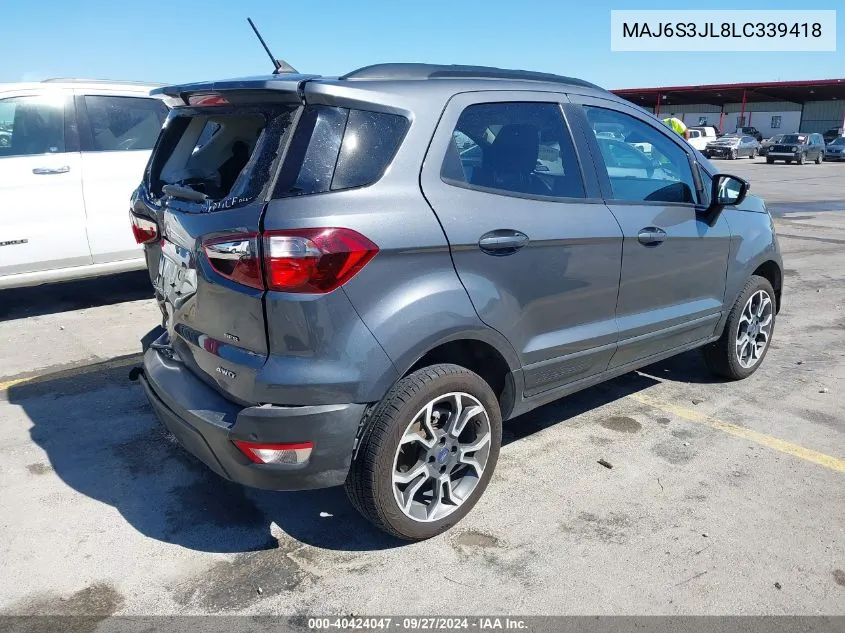 MAJ6S3JL8LC339418 2020 Ford Ecosport Ses