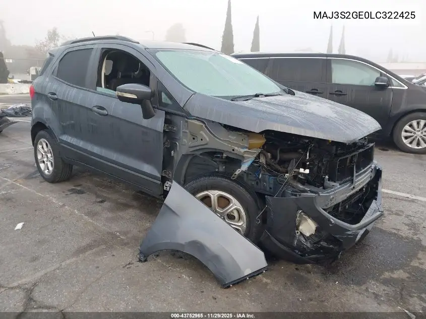 MAJ3S2GE0LC322425 2020 Ford Ecosport Se