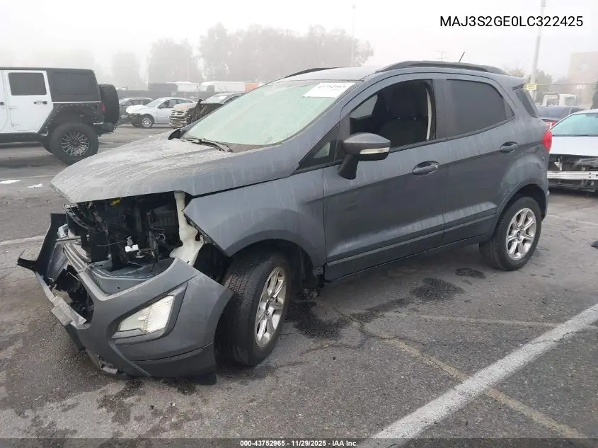 MAJ3S2GE0LC322425 2020 Ford Ecosport Se