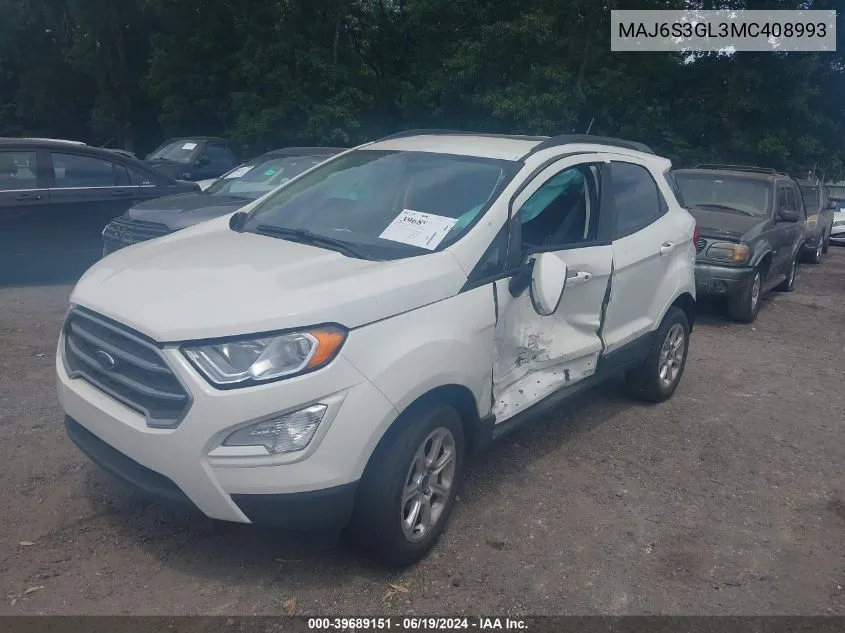 MAJ6S3GL3MC408993 2021 Ford Ecosport Se