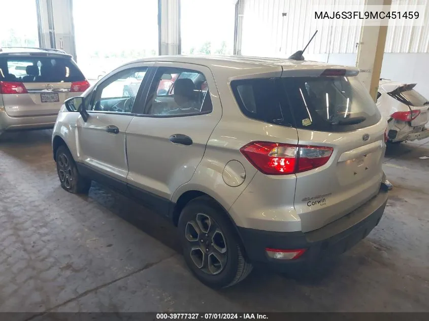 MAJ6S3FL9MC451459 2021 Ford Ecosport S