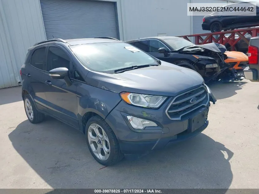 MAJ3S2GE2MC444642 2021 Ford Ecosport Se