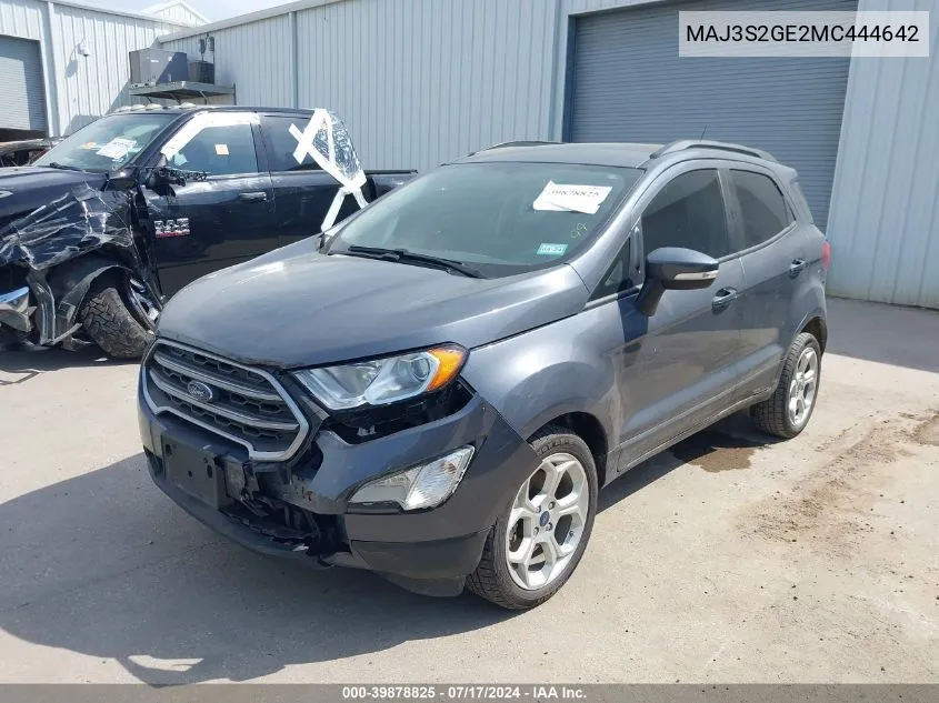 MAJ3S2GE2MC444642 2021 Ford Ecosport Se