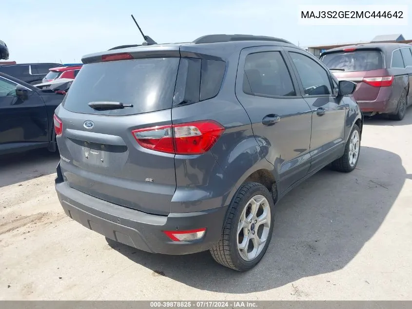 MAJ3S2GE2MC444642 2021 Ford Ecosport Se