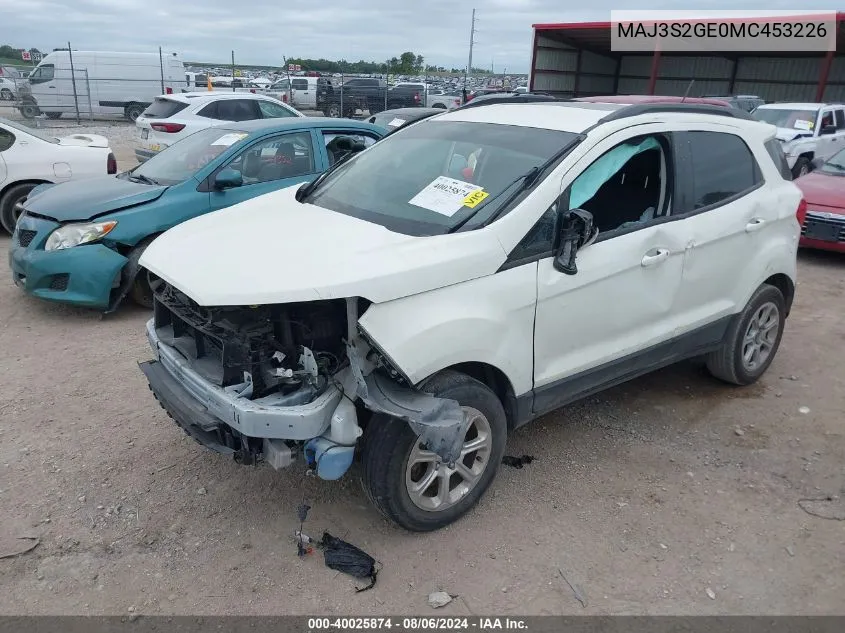 MAJ3S2GE0MC453226 2021 Ford Ecosport Se