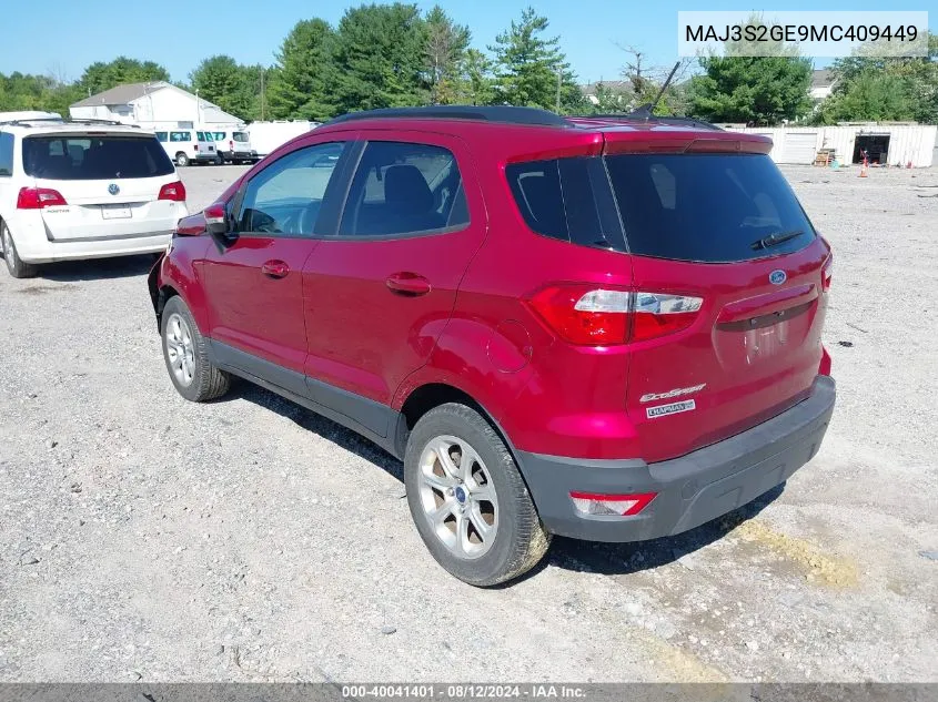 MAJ3S2GE9MC409449 2021 Ford Ecosport Se