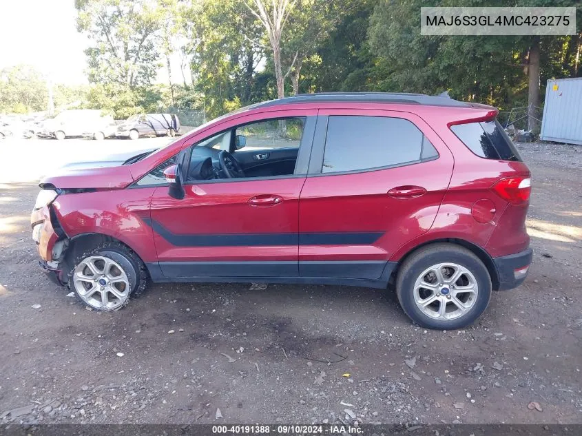 MAJ6S3GL4MC423275 2021 Ford Ecosport Se