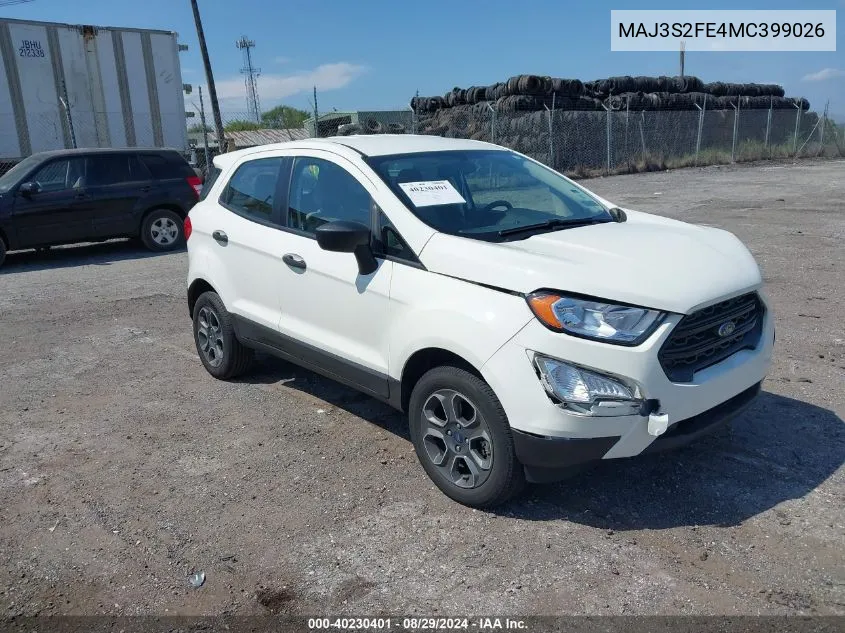 MAJ3S2FE4MC399026 2021 Ford Ecosport S