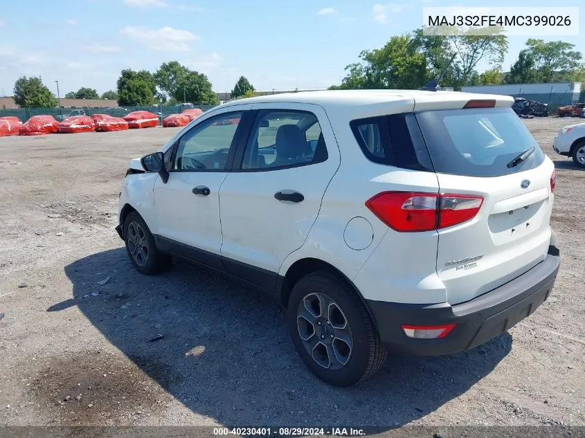 MAJ3S2FE4MC399026 2021 Ford Ecosport S