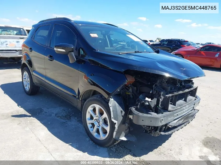 MAJ3S2GE5MC448765 2021 Ford Ecosport Se