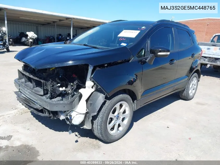 MAJ3S2GE5MC448765 2021 Ford Ecosport Se