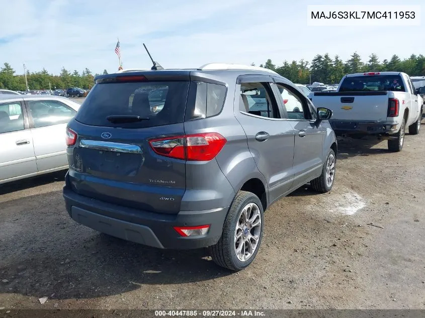 MAJ6S3KL7MC411953 2021 Ford Ecosport Titanium