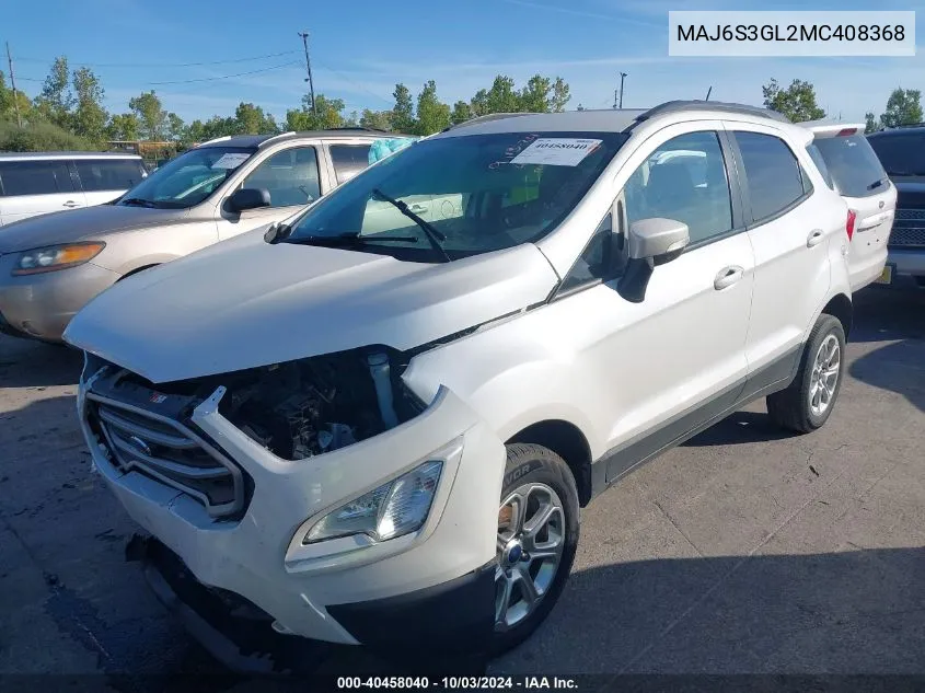 MAJ6S3GL2MC408368 2021 Ford Ecosport Se