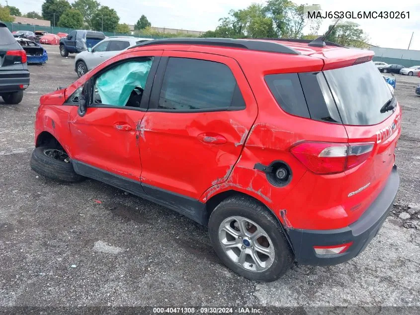 MAJ6S3GL6MC430261 2021 Ford Ecosport Se