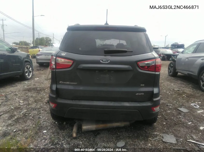 MAJ6S3GL2NC466871 2022 Ford Ecosport Se