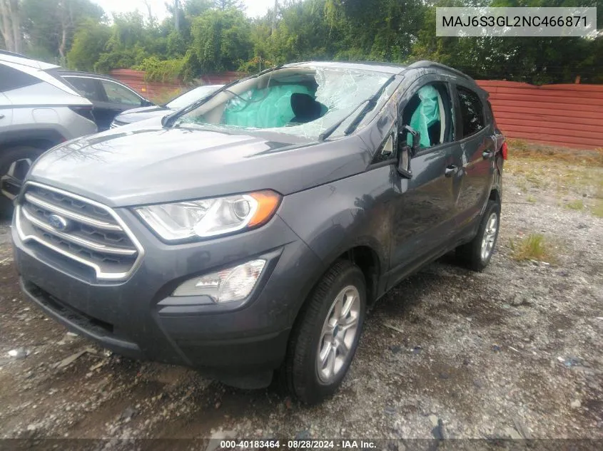 MAJ6S3GL2NC466871 2022 Ford Ecosport Se