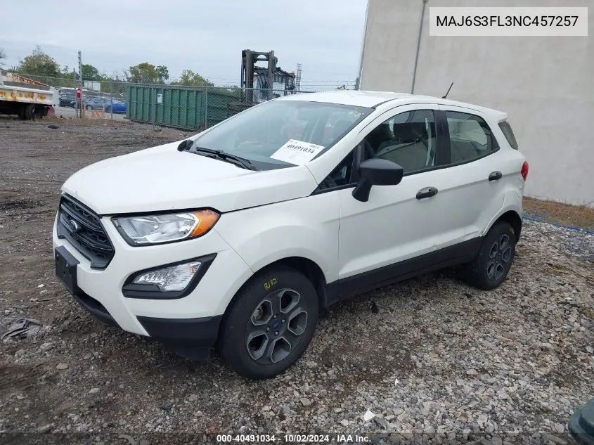 MAJ6S3FL3NC457257 2022 Ford Ecosport S