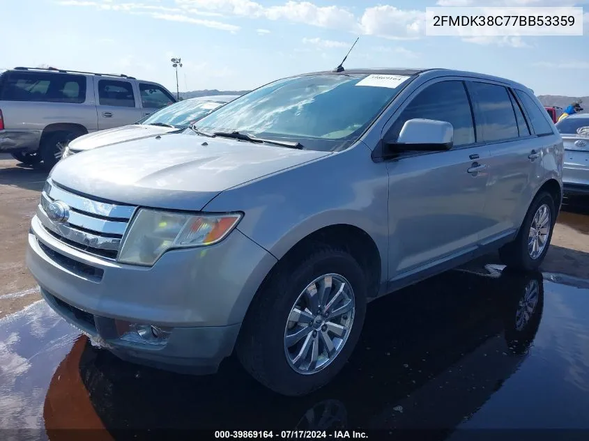 2007 Ford Edge Sel VIN: 2FMDK38C77BB53359 Lot: 39869164