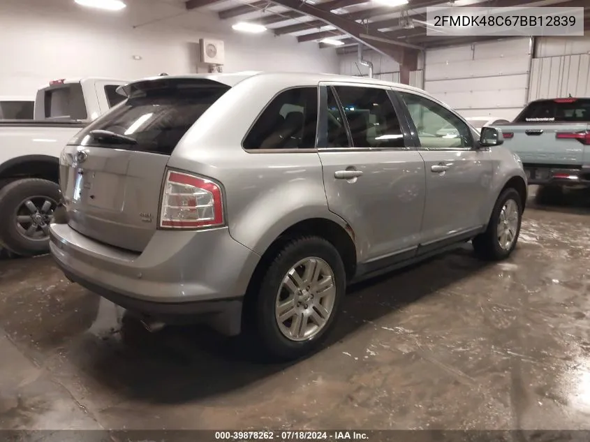 2007 Ford Edge Sel VIN: 2FMDK48C67BB12839 Lot: 39878262