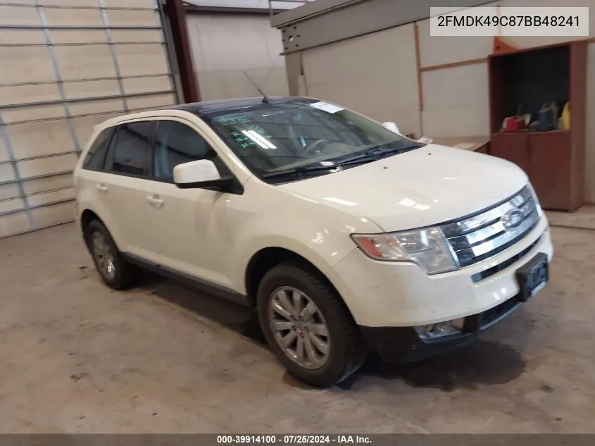 2007 Ford Edge Sel Plus VIN: 2FMDK49C87BB48241 Lot: 39914100