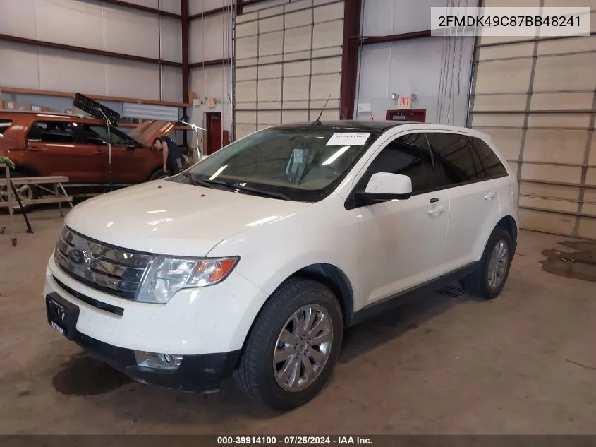 2007 Ford Edge Sel Plus VIN: 2FMDK49C87BB48241 Lot: 39914100