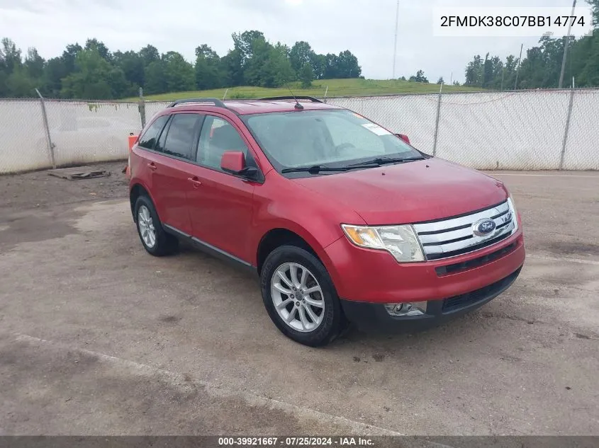 2007 Ford Edge Sel VIN: 2FMDK38C07BB14774 Lot: 39921667