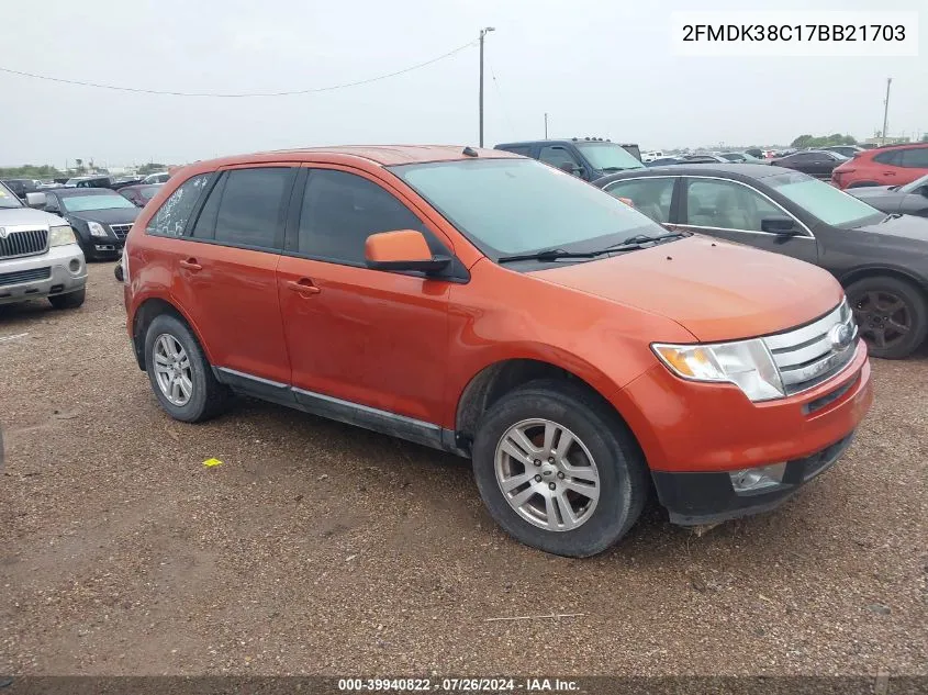 2007 Ford Edge Sel VIN: 2FMDK38C17BB21703 Lot: 39940822