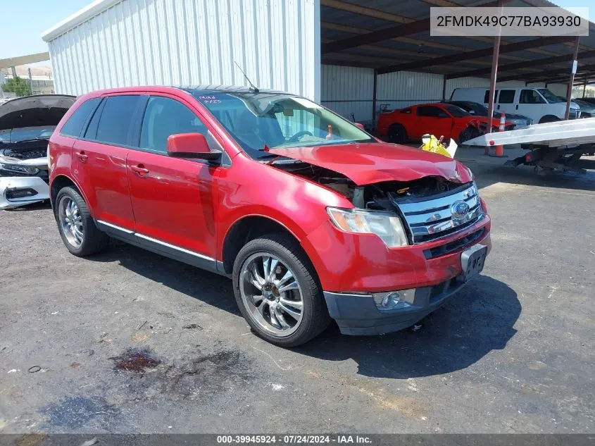 2007 Ford Edge Sel Plus VIN: 2FMDK49C77BA93930 Lot: 39945924