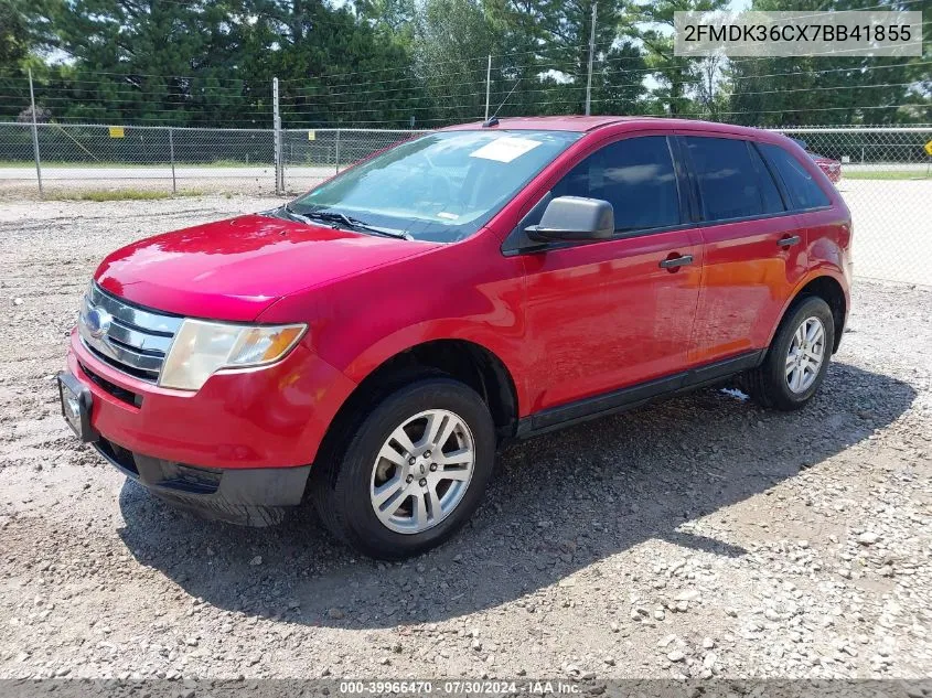 2007 Ford Edge Se VIN: 2FMDK36CX7BB41855 Lot: 39966470