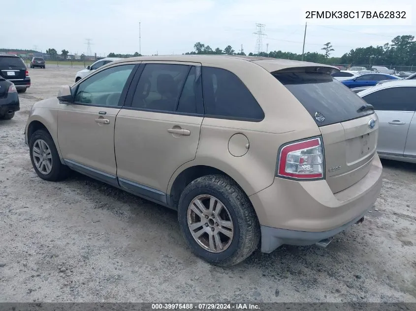 2007 Ford Edge Sel VIN: 2FMDK38C17BA62832 Lot: 39975488