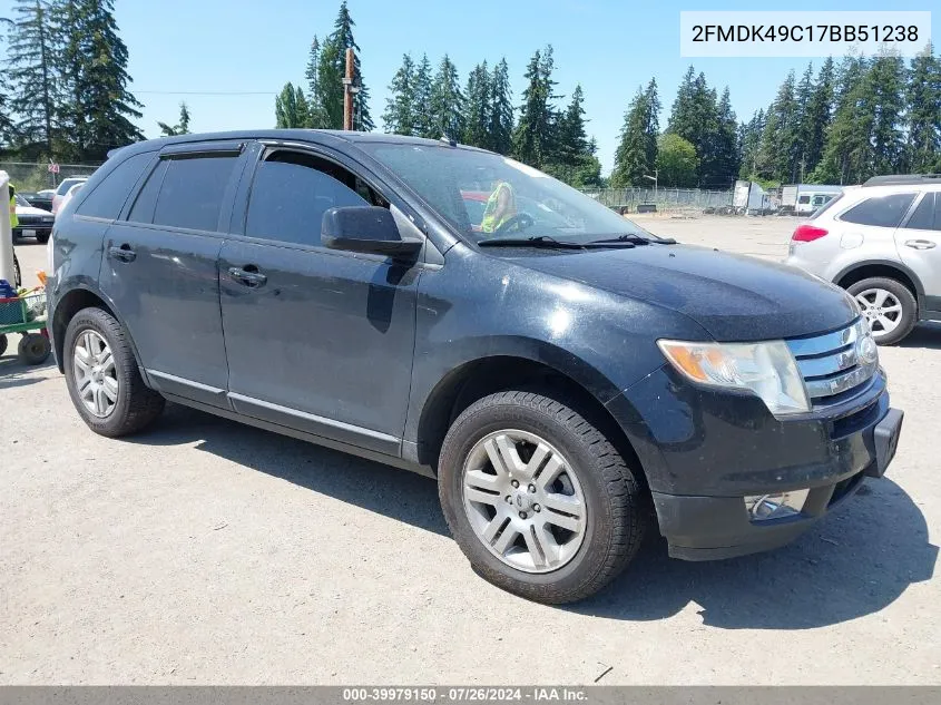 2007 Ford Edge Sel Plus VIN: 2FMDK49C17BB51238 Lot: 39979150