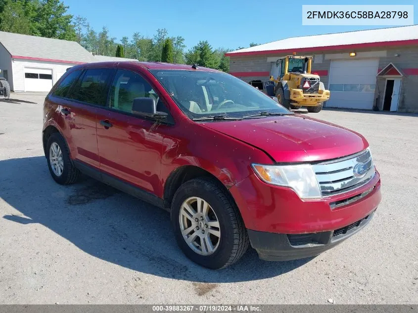 2008 Ford Edge Se VIN: 2FMDK36C58BA28798 Lot: 39883267